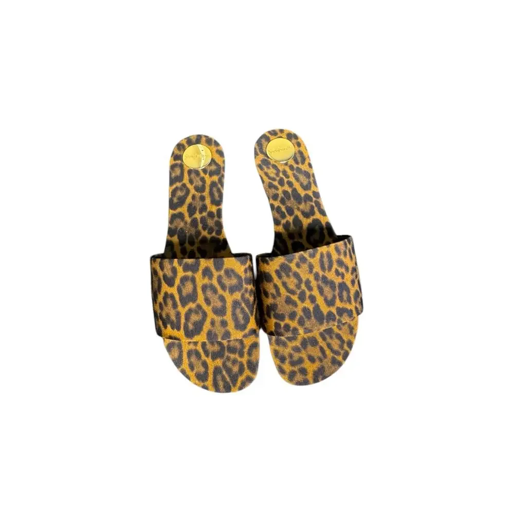 Saint Laurent NIB Carlyle Flat Slide in Leopard Size 39 - Picture 4 of 13